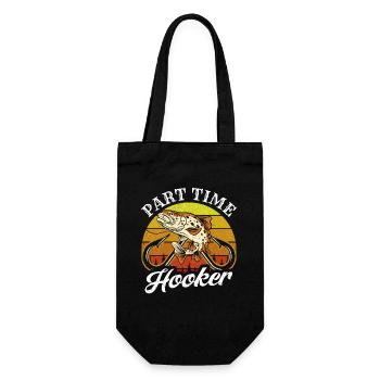 Part Time Fisher - Geschenkbeutel für Flaschen - Schwarz - Vorne