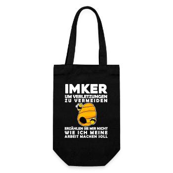 Imker Honig Imkerei - Imker Geschenk - Geschenkbeutel für Flaschen - Schwarz - Vorne