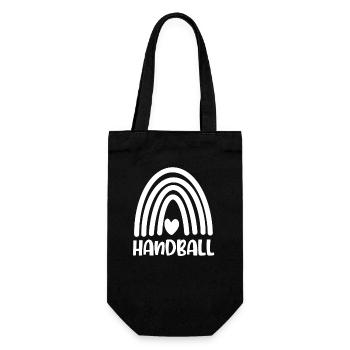 Handball Handballer - Geschenkbeutel für Flaschen - Schwarz - Vorne