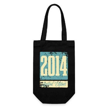 2014 Born Birthday Year of birth - Gift Bag for Bottles - black - Front