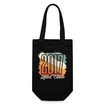2017 Year of birth Birthday Year of construction Vintage Retro - Gift Bag for Bottles - black - Front