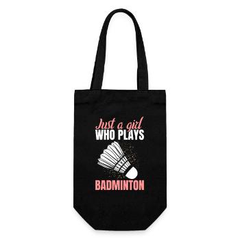 Badminton Mädchen - Geschenkbeutel für Flaschen - Schwarz - Vorne