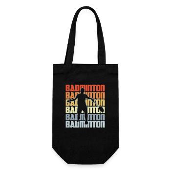 Badminton players - Gift Bag for Bottles - black - Front