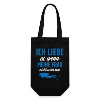 tauchen gehen lässt - Geschenkbeutel für Flaschen - Schwarz - Vorne