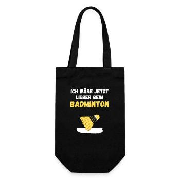 Ich wäre jetzt lieber beim Badminton - Geschenkbeutel für Flaschen - Schwarz - Vorne