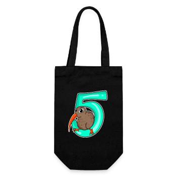 5 ans - 5e anniversaire avec motif animal - Sac à bouteille - noir - Devant