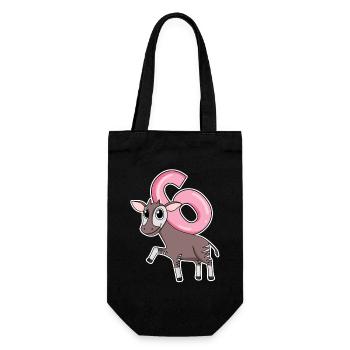 6 ans - 6ème anniversaire avec motif animal - Sac à bouteille - noir - Devant