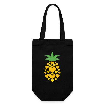 Cœur d’ananas - Sac à bouteille - noir - Devant