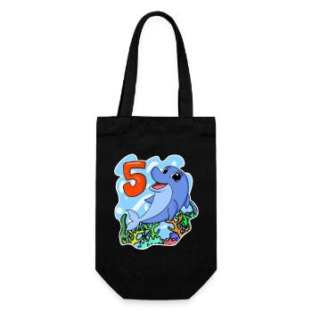 5 ans - 5e anniversaire avec motif animal - Sac à bouteille - noir - Devant