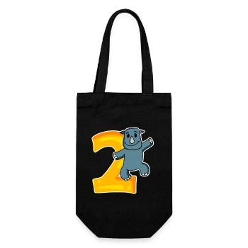 2 Jahre alt - 2. Geburtstag mit Tier Motiv - Geschenkbeutel für Flaschen - Schwarz - Vorne