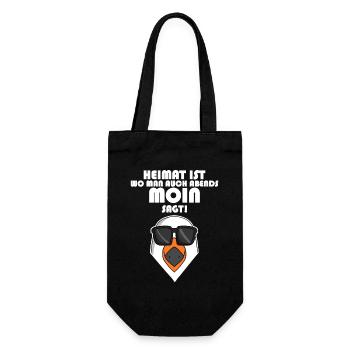 Plattdeutsch Spruch Moin Möwe Nordsee - Geschenkbeutel für Flaschen - Schwarz - Vorne