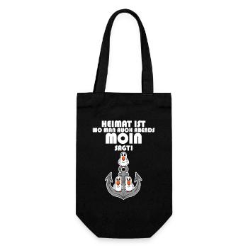 Nordsee Plattdeutsch Spruch Moin Möwe Anker - Geschenkbeutel für Flaschen - Schwarz - Vorne