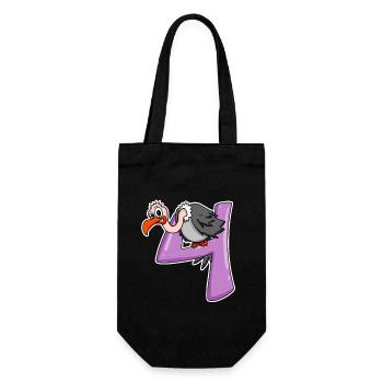 4 ans - 4ème anniversaire avec motif animal - Sac à bouteille - noir - Devant