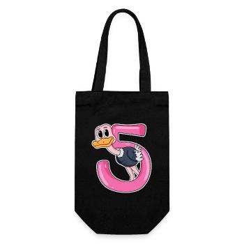 5 Years Old - 5th Birthday with Animal Motif - Gift Bag for Bottles - black - Front