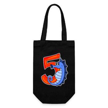 5 ans - 5e anniversaire avec motif animal - Sac à bouteille - noir - Devant