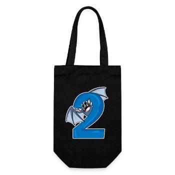 2 Jahre alt - 2. Geburtstag mit Tier Motiv - Geschenkbeutel für Flaschen - Schwarz - Vorne