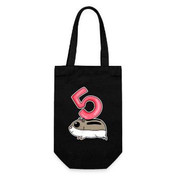 5 ans - 5ème anniversaire avec motif animal - Sac à bouteille - noir - Devant