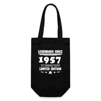 1957 - Jahrgang 1957 - Baujahr 1957 Spruch - Geschenkbeutel für Flaschen - Schwarz - Vorne