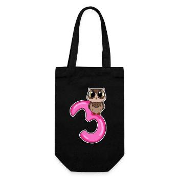 3 Jahre alt - 3. Geburtstag mit Tier Motiv - Geschenkbeutel für Flaschen - Schwarz - Vorne