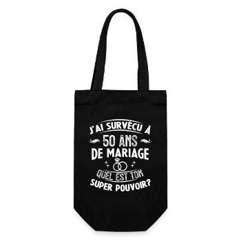 50 Ans De Mariage humoristique mariage - Sac à bouteille - noir - Devant