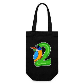 2 Jahre alt - 2. Geburtstag mit Tier Motiv - Geschenkbeutel für Flaschen - Schwarz - Vorne