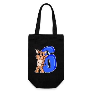 6 ans - 6ème anniversaire avec motif animal - Sac à bouteille - noir - Devant