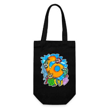 6 years fish - Gift Bag for Bottles - black - Front