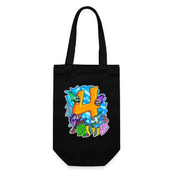 4 ans - 4ème anniversaire avec motif animal - Sac à bouteille - noir - Devant