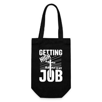 Getting high is my job - Geschenkbeutel für Flaschen - Schwarz - Vorne