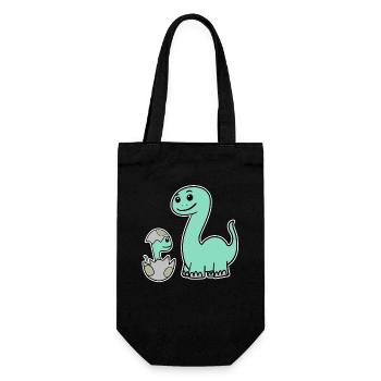 Dinosaur with baby dinosaur - Gift Bag for Bottles - black - Front