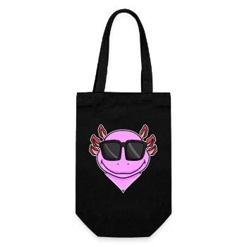 Axolotl mit Sonnenbrille - Geschenkbeutel für Flaschen - Schwarz - Vorne