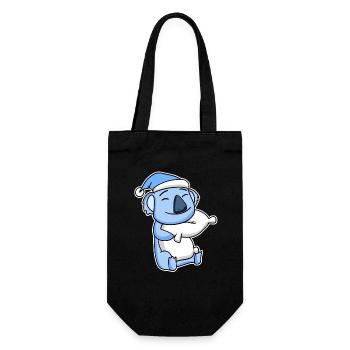 Koala with pillow and sleeping cap - Gift Bag for Bottles - black - Front