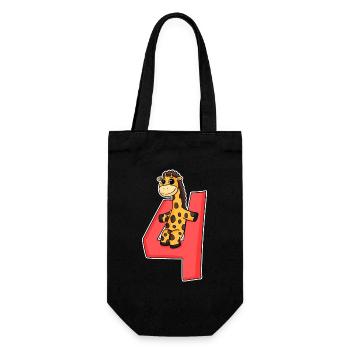 4 ans - 4ème anniversaire avec motif animal - Sac à bouteille - noir - Devant