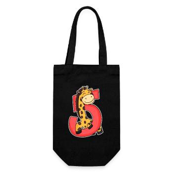 5 ans - 5ème anniversaire avec motif animal - Sac à bouteille - noir - Devant