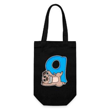 8 ans - 8ème anniversaire avec motif animal - chien - Sac à bouteille - noir - Devant