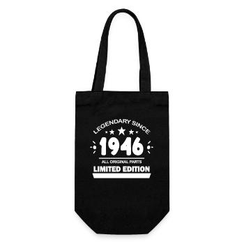 1946 - Jahrgang 1946 - Baujahr 1946 Spruch - Geschenkbeutel für Flaschen - Schwarz - Vorne