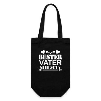 Bester Vater seit 2015 - Geschenkbeutel für Flaschen - Schwarz - Vorne