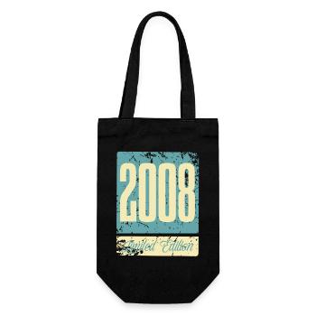 2008 Born Birthday Year of birth - Gift Bag for Bottles - black - Front