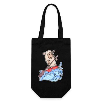 Stand Up Paddling Sheep - Gift Bag for Bottles - black - Front