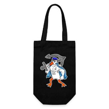 North Sea Seagull with anchor - Gift Bag for Bottles - black - Front