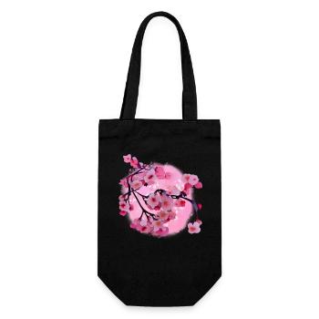 Japanese Cherry Blossom Art - Gift Bag for Bottles - black - Front