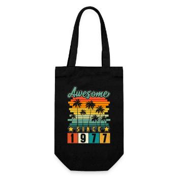 1977 Born Birthday Year of birth vintage - Gift Bag for Bottles - black - Front