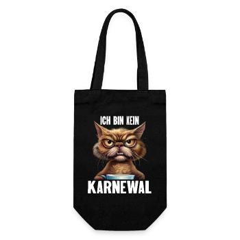 Ich Bin Kein Karnewal Anti Karneval Fasching - Geschenkbeutel für Flaschen - Schwarz - Vorne