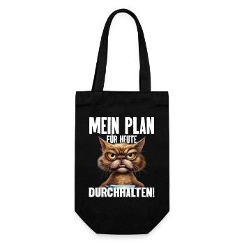 Mein Plan Für Heute Durchhalten! - Geschenkbeutel für Flaschen - Schwarz - Vorne