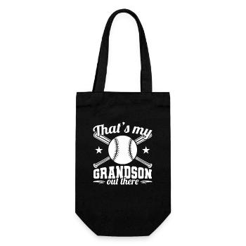 Das ist mein Enkel da draußen - Geschenkbeutel für Flaschen - Schwarz - Vorne