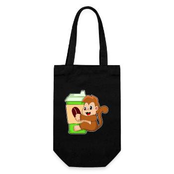 Affe Coffee to go Becher - Geschenkbeutel für Flaschen - Schwarz - Vorne