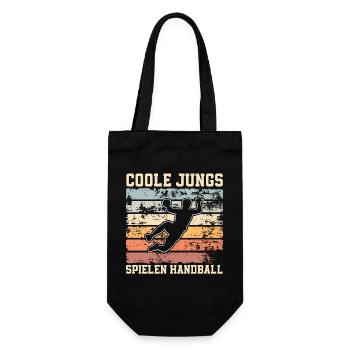 Handball Handballer - Geschenkbeutel für Flaschen - Schwarz - Vorne