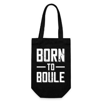 Born to Boule saying for Bouler and Petanque - Gift Bag for Bottles - black - Front