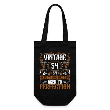 54th Birthday Vintage Retro - Gift Bag for Bottles - black - Front