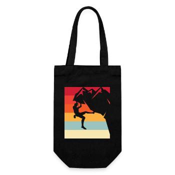 Climbing hero in retro sunset - Gift Bag for Bottles - black - Front